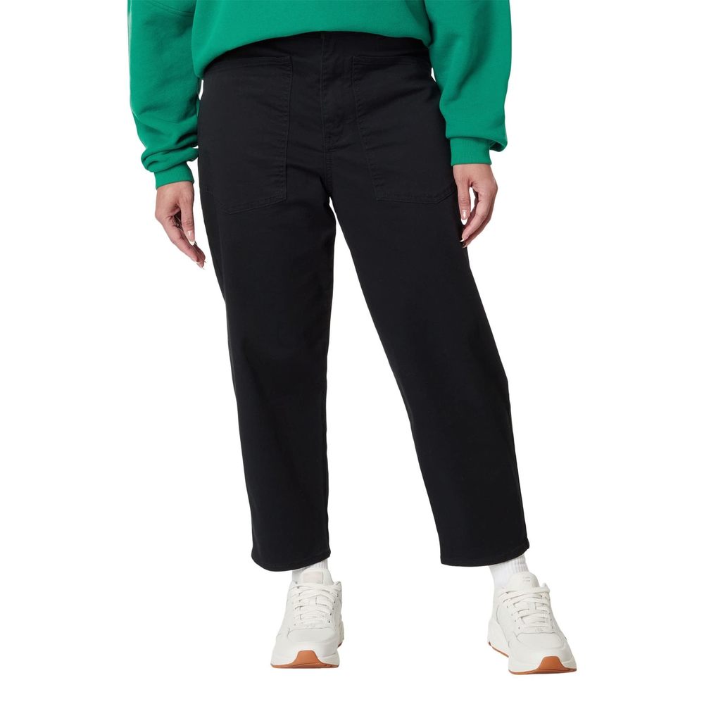 Label Womens Go To Relaxed Fit Pants Black Size LG